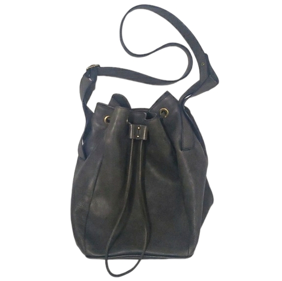 ❌SOLD❌5.95 Shipping - Anthropologie Miss Albright Torrie Gray Leather Bucket Bag - Picture 15 of 15